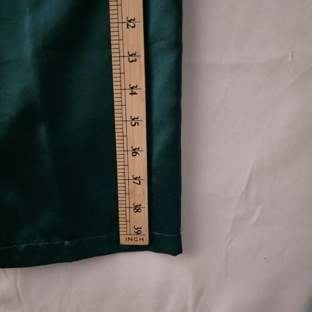 Victoria's Secret VTG Gold Label Emerald Green Satin‎ 3pc Pajama Robe Set Small
